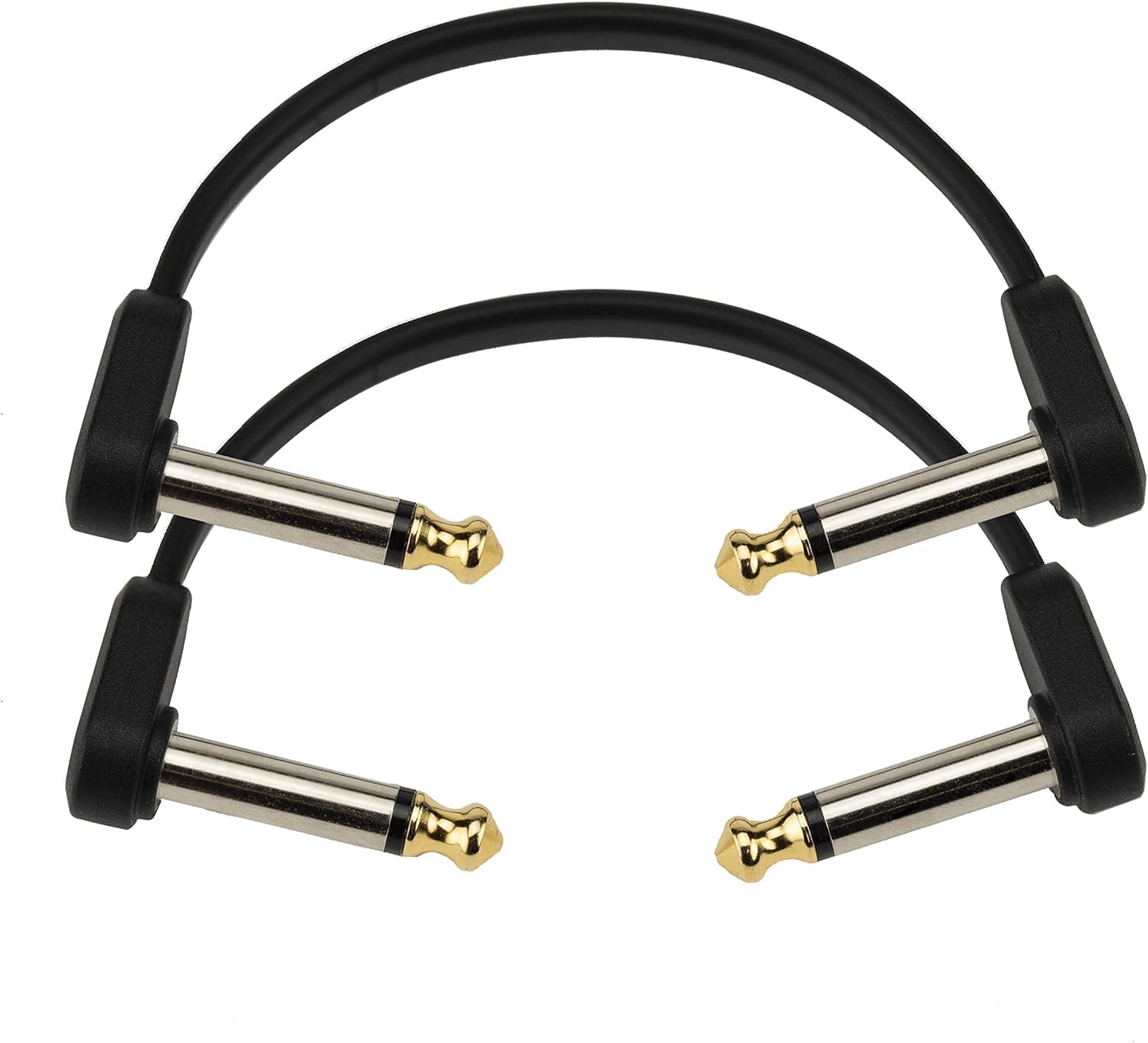 Cable de conexión para guitarra D'Addario Classic Series, cable de pedal con conectores de 1/4", plano, ángulo recto, 4 pulgadas