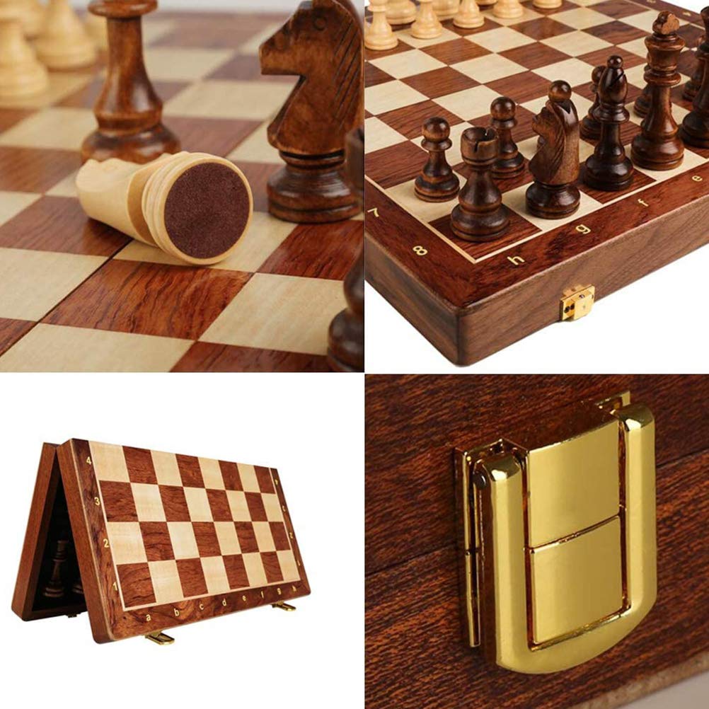 Keenso Juego de Ajedrez de Ajedrez Tablero de Ajedrez Plegable Tablero de Ajedrez de Viaje Juego de Ajedrez Portátil Plegable