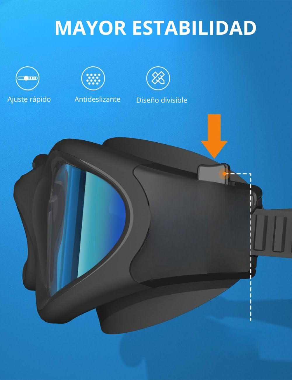 Hirola Goggles de Natación Polarizadas, Gafas Anti Empañamiento Profesionales para Adultos, Hombres y Mujeres (Negro)