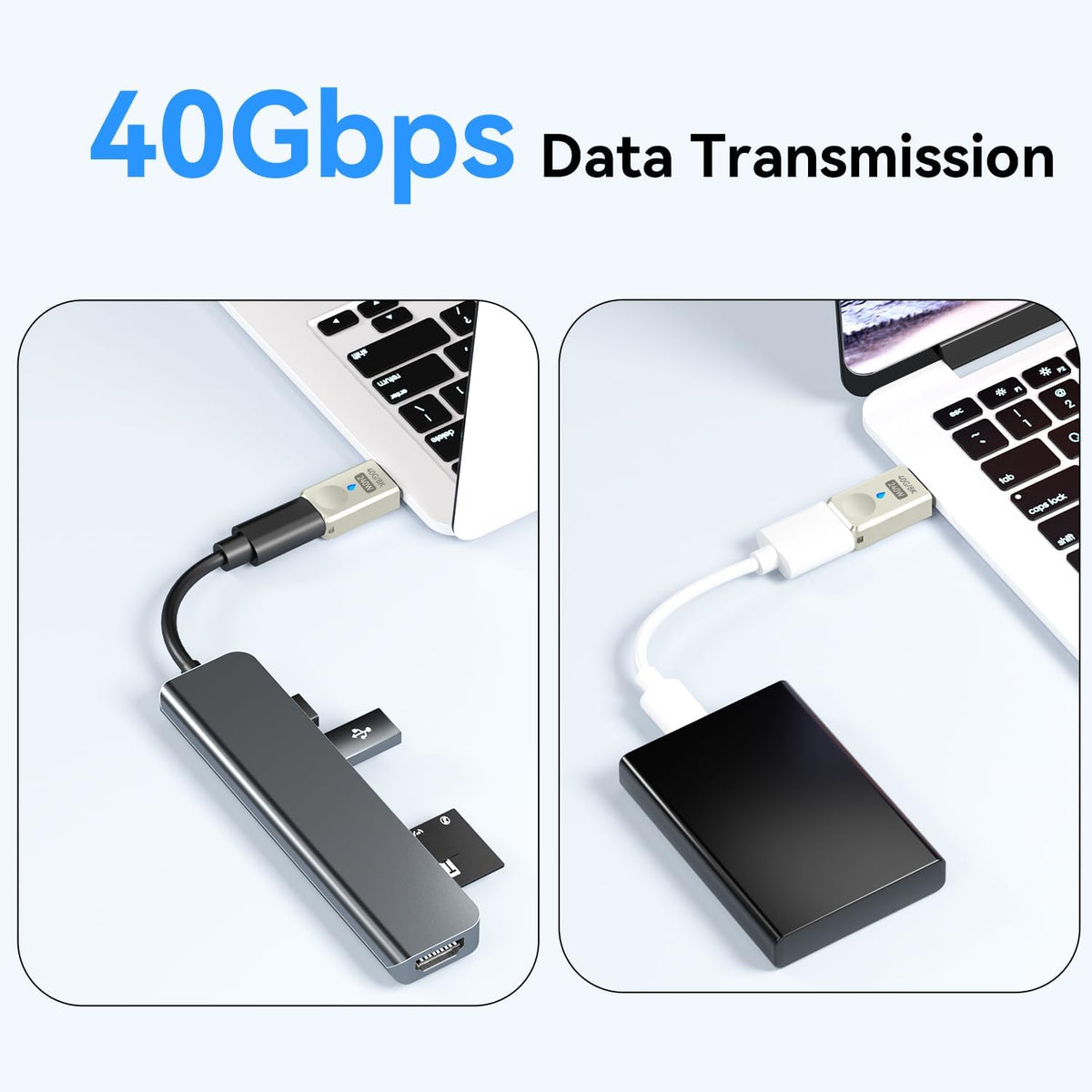 Adaptador Magnético USB C SHEEAST Plata 240W 24 Pines USB4 40Gbps 8K para iPhone 15 y Thunderbolt 3/4