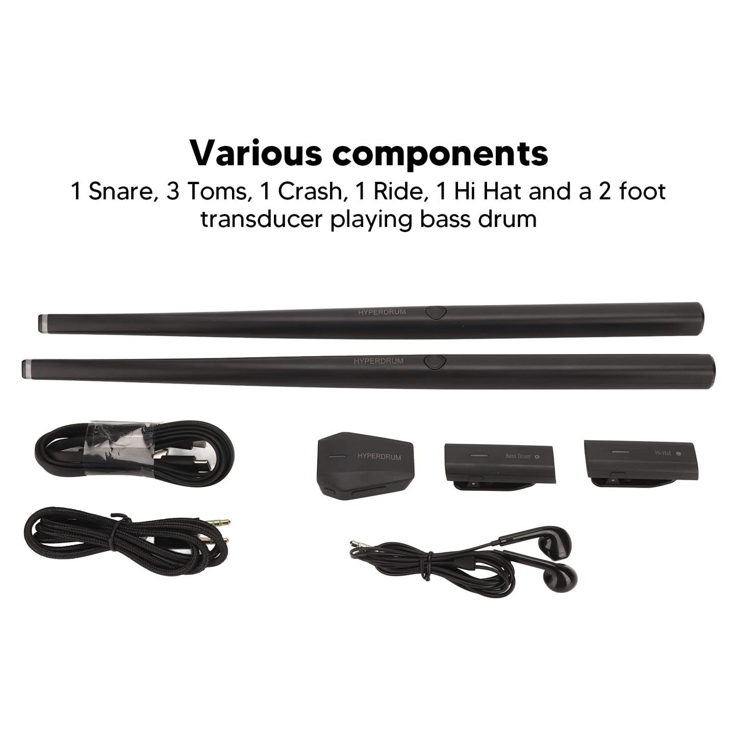 Gemer Air Drum Sticks Set, Drumsticks Stand Adapter Simulación 2 Modos Virtual Drum Set para Adultos