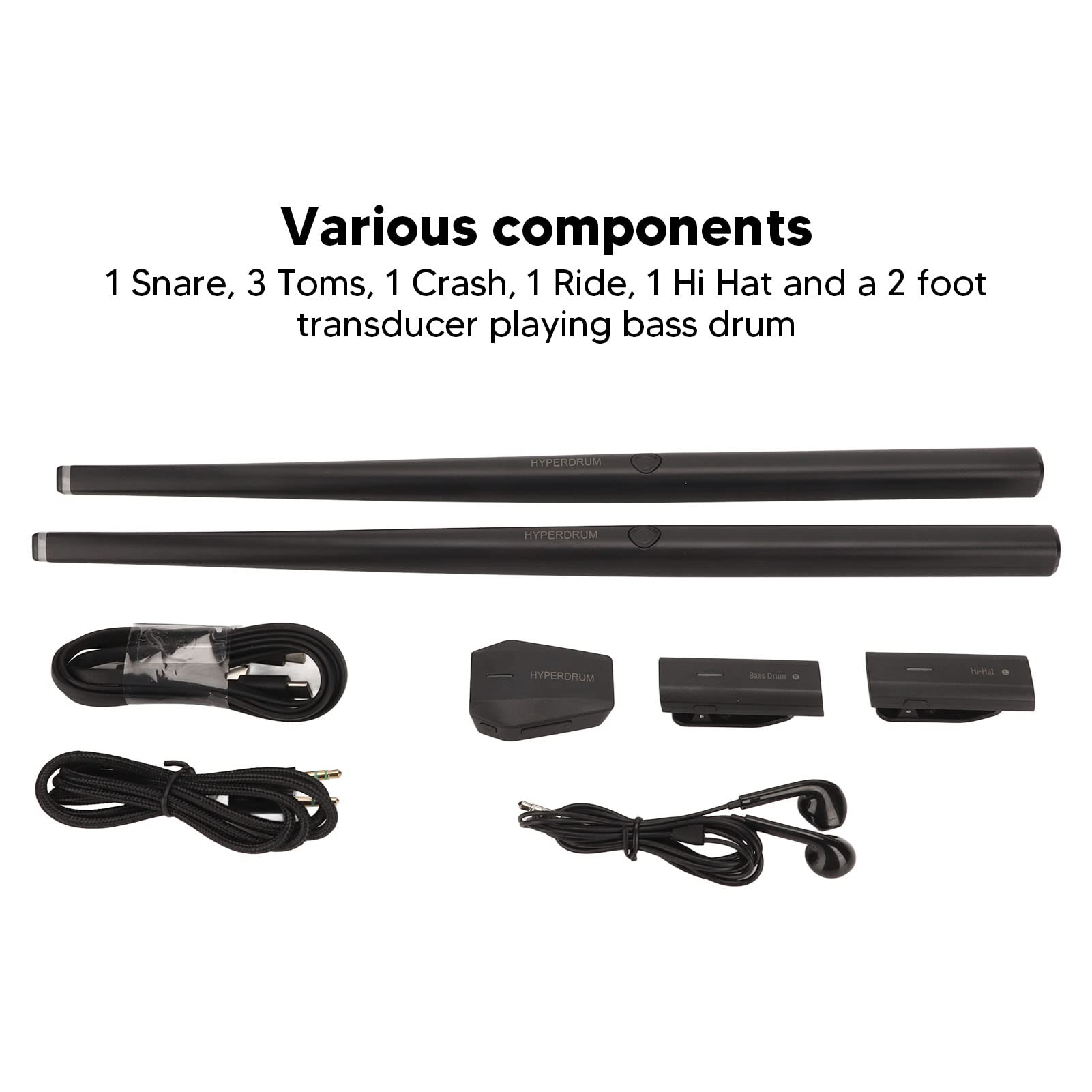 Gemer Air Drum Sticks Set, Drumsticks Stand Adapter Simulación 2 Modos Virtual Drum Set para Adultos