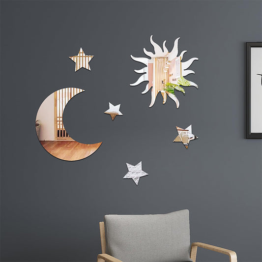Pegatinas Modernas Minimalistas Estrellas Acrílicas Decoración Pared Habitación Infantil