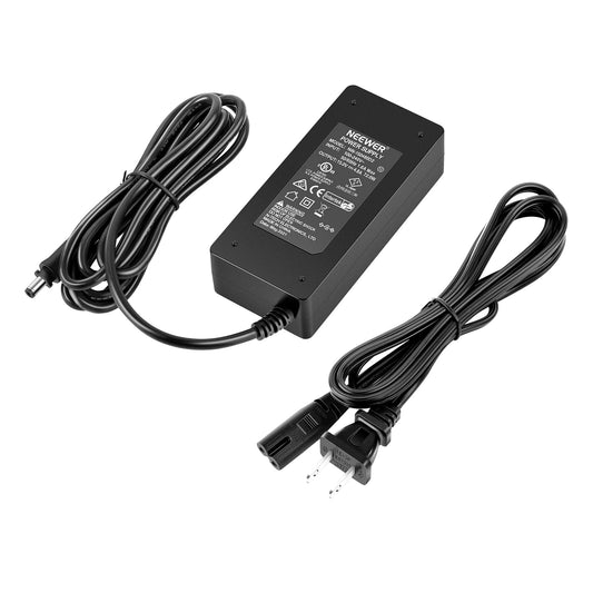 Neewer Photography AC 110V a DC 15V 2.0mm x 5.5mm Adaptador de Corriente con Cable de alimentación 4.8A Fuente de alimentación de Salida para Foto Estudio Anillo luz (Negro)