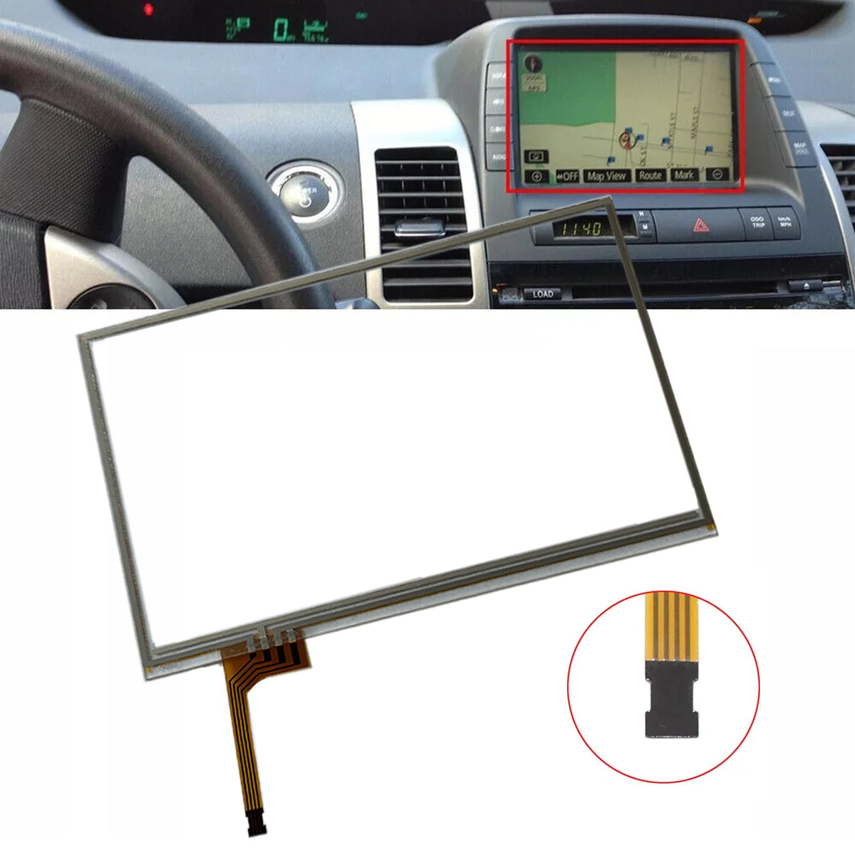 Digitalizador de Visualización Táctil Micarun LCD 7 Pulgadas Compatible con Toyota Prius 2004-2009