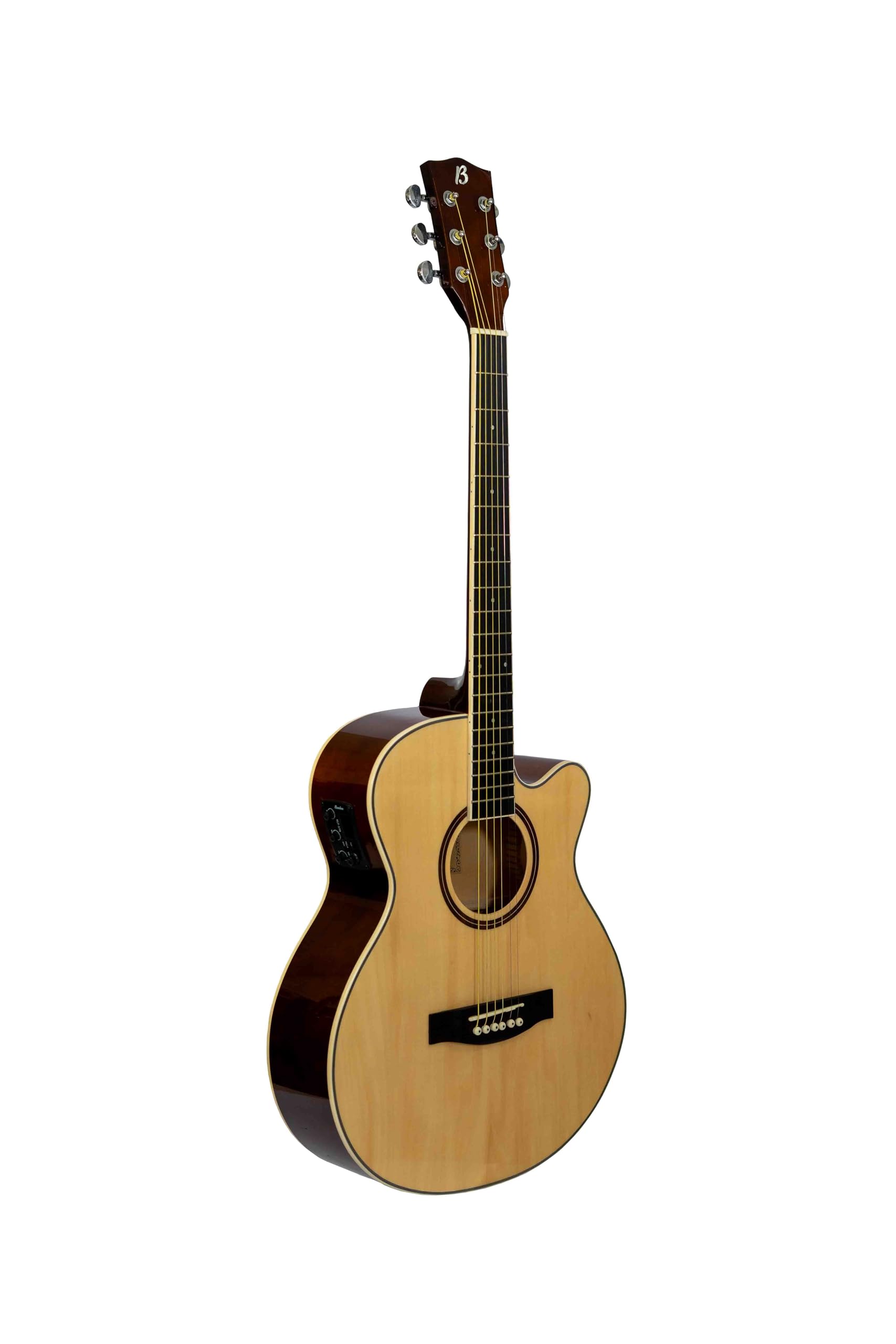 BAMBOO, Guitarra Electroacustica Natural Linden - Incluye Funda - Guitarra Acustica con corte y equalizador para principiantes.