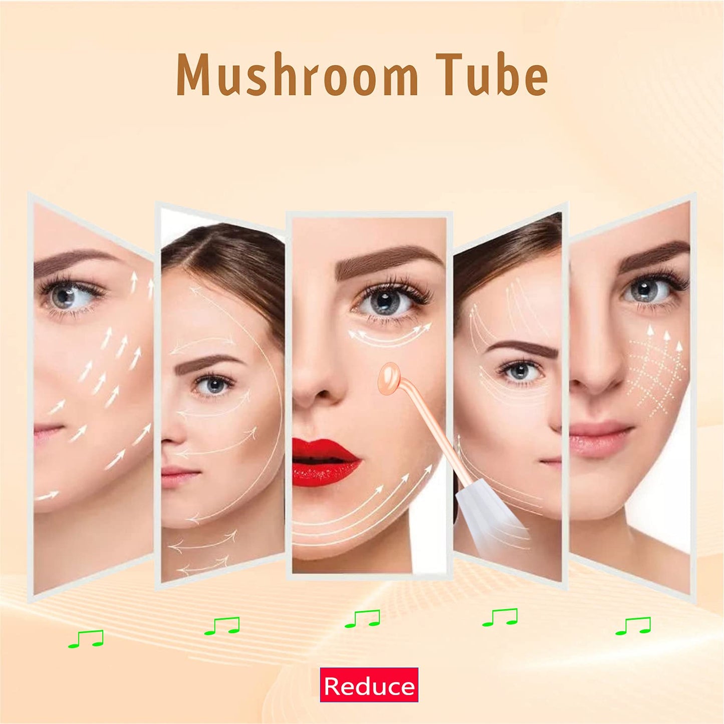 Máquina facial de alta frecuencia para el cuidado de la piel herramienta para las arrugas reduciendo la piel apriete varita facial de alta frecuencia con 4 tubos
