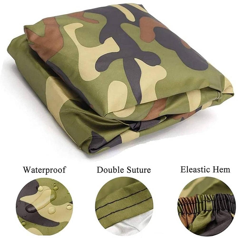 Cubierta de ATV Funda para Cubierta, ATV Protección Impermeable al Aire Libre, Cubierta Cuádruple Prueba de Viento para Polaris Sportsman Yamaha 220 * 98 * 106CM (Camuflaje, XXL)
