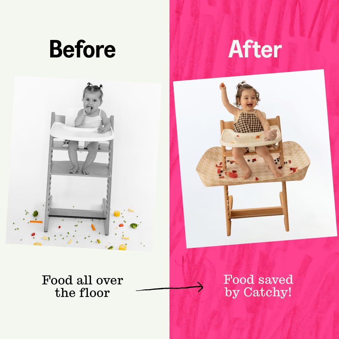 CATCHY - Colector de alimentos - Compatible con Stokke Tripp Trapp silla alta + otras 11 sillas altas - Trona alta se vende por separado - Alimentos para bebés y niños pequeños y atrapador de desorden