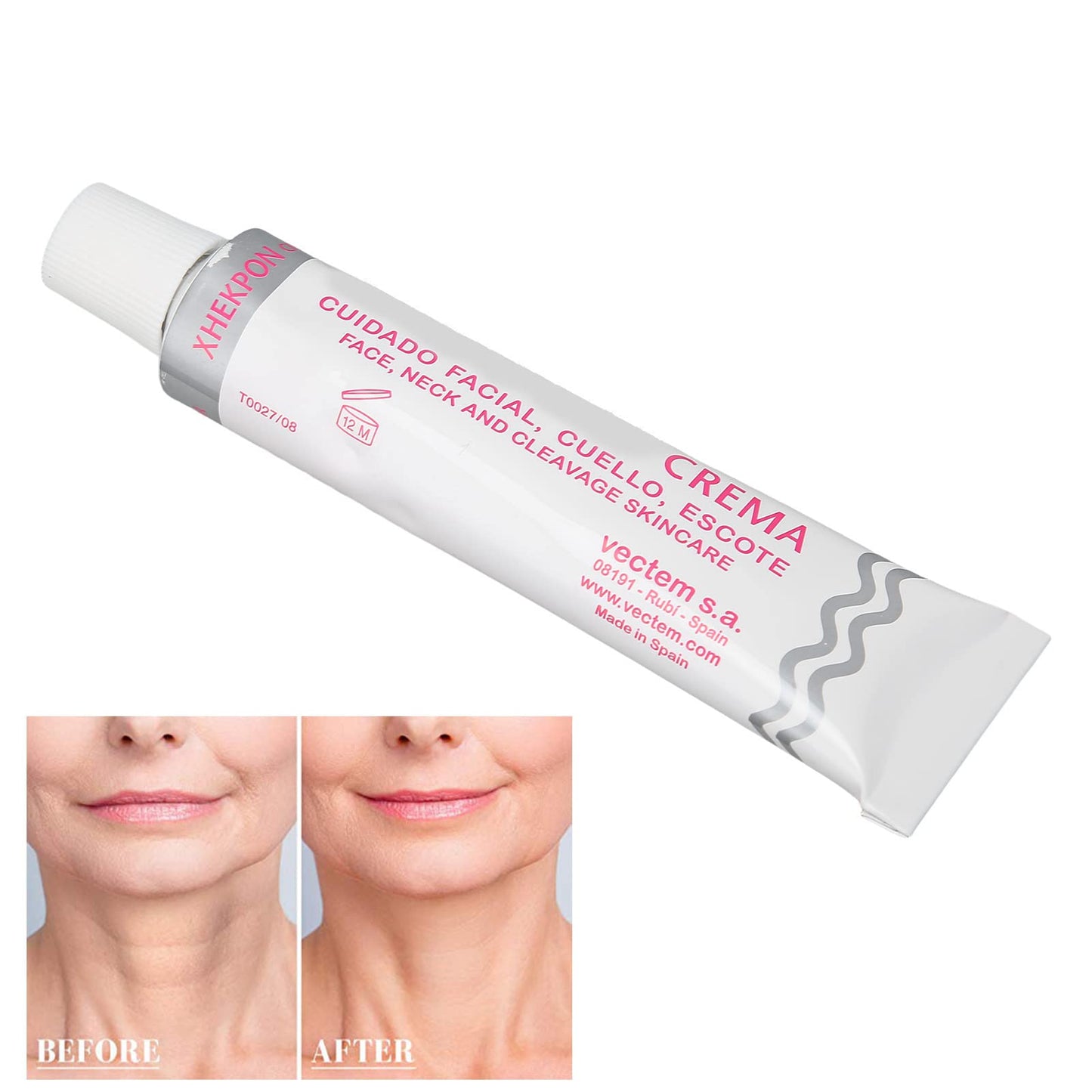 Crema Facial, Crema Antiedad, Rejuvenecimiento de la Piel Crema Hidratante para el Cuello con Colágeno de Aloe Vera para el Cuidado Diario de la Piel, Piel Nutrida Y Firme 40 Ml