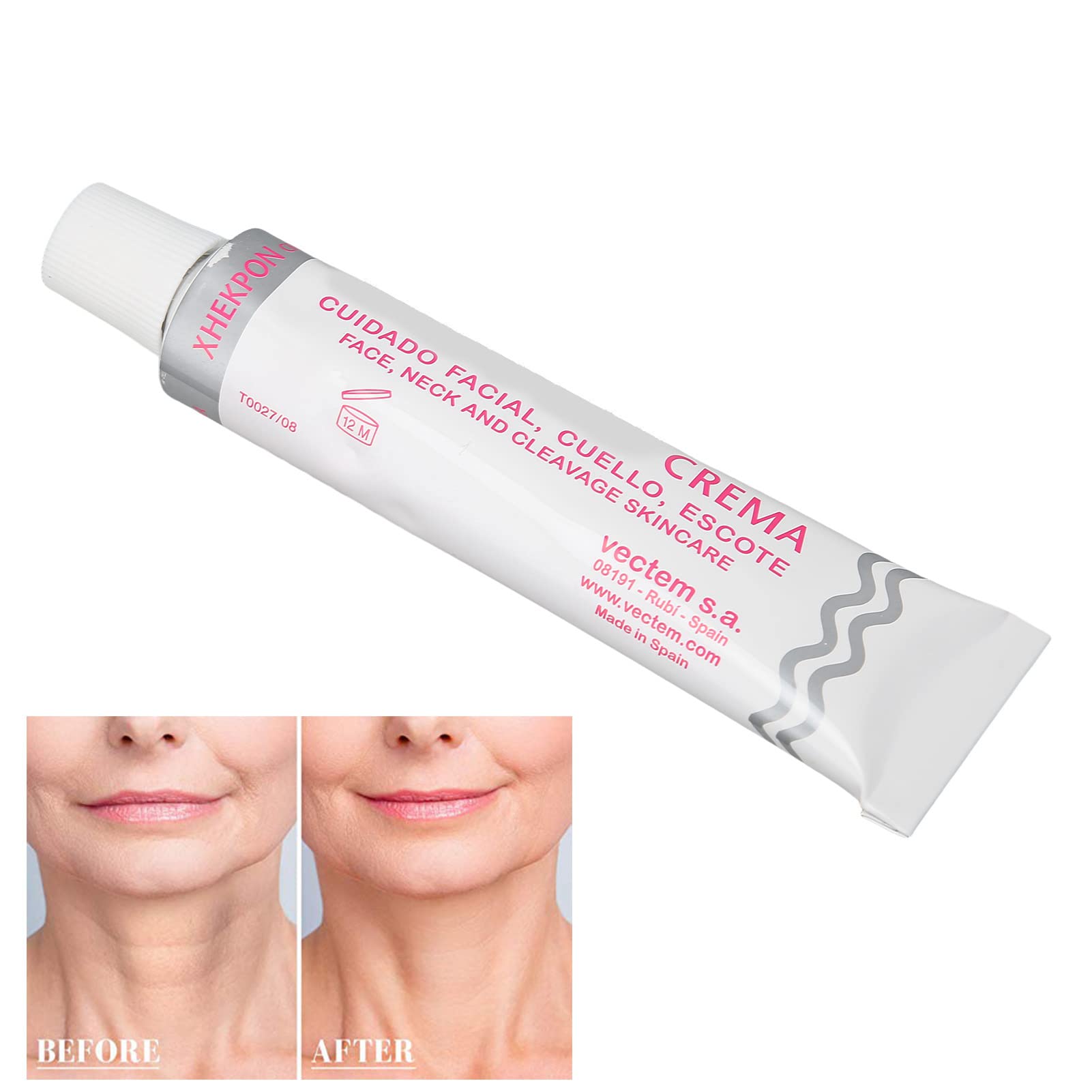 Crema Facial, Crema Antiedad, Rejuvenecimiento de la Piel Crema Hidratante para el Cuello con Colágeno de Aloe Vera para el Cuidado Diario de la Piel, Piel Nutrida Y Firme 40 Ml