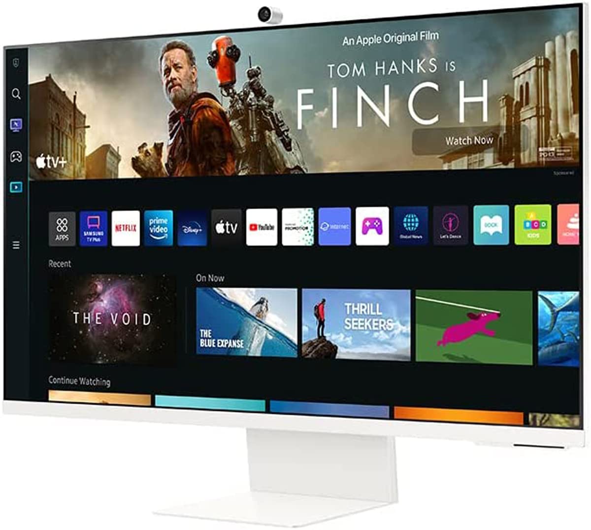 Monitor de Computadora Samsung Blanco 32 Pulgadas 4K UHD HDR Inteligente con Transmisión de TV y Cámara Slimfit