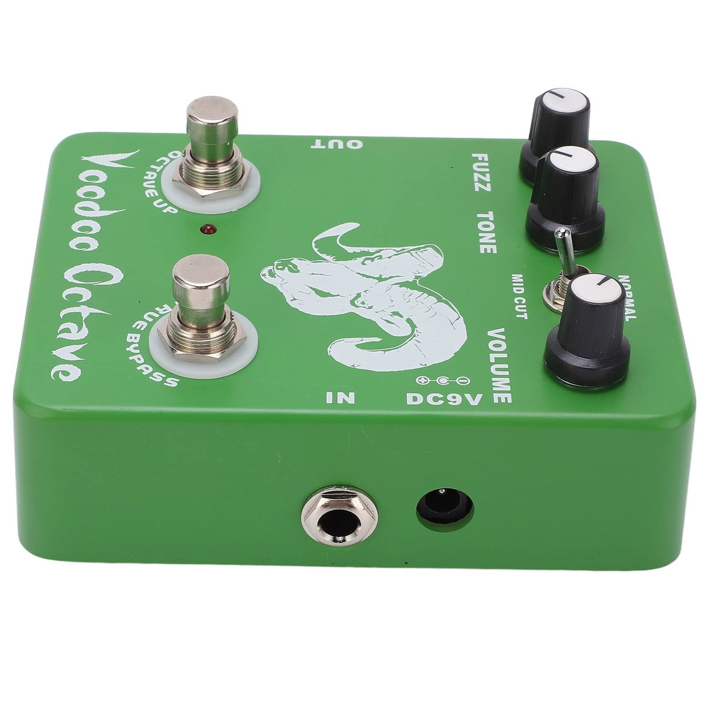 Pedales de Efectos Voodoo Octave Verde True Bypass para Guitarra
