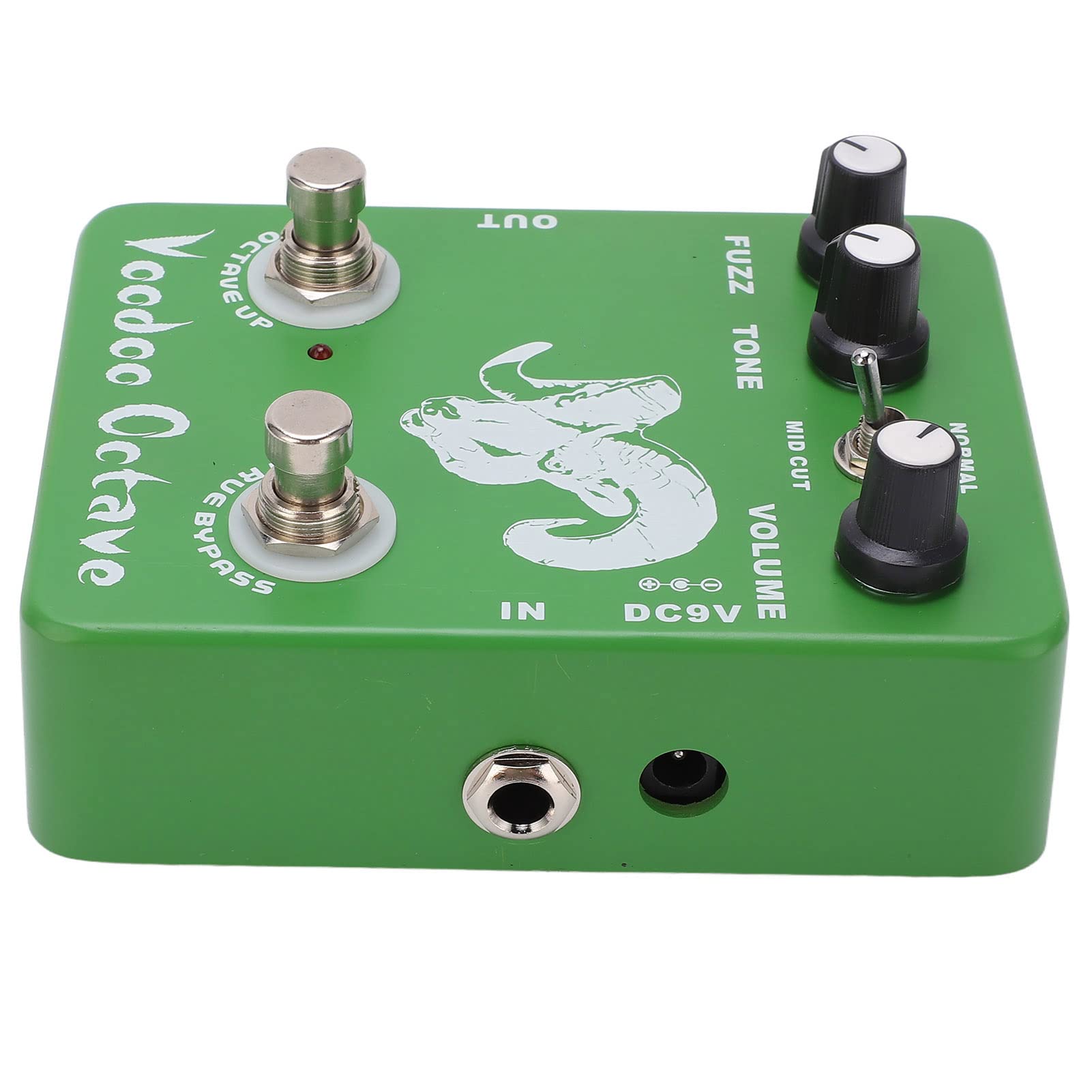Pedales de Efectos Voodoo Octave Verde True Bypass para Guitarra