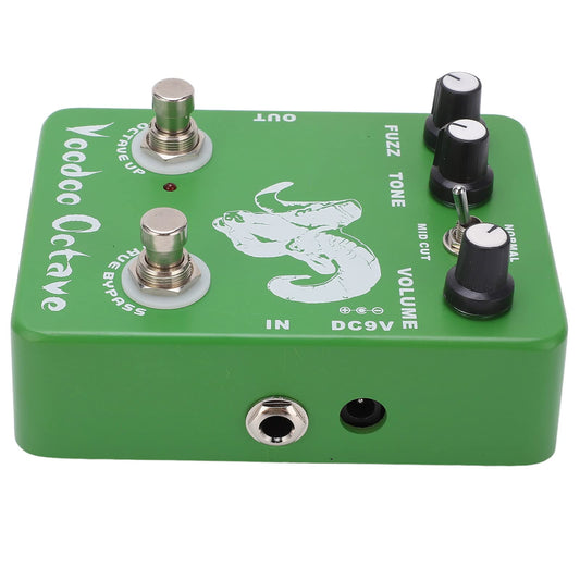 Pedales de Efectos Voodoo Octave Verde True Bypass para Guitarra