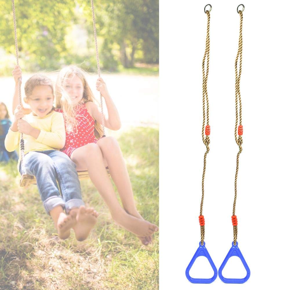 koulate Anillos de Gimnasia móviles para niños, 1 par de plástico Ajustable Columpios de Gimnasio para niños Anillos de Fitness 3 Colores Columpios Opcionales Conjunto de Paquete de Asientos(Azul)
