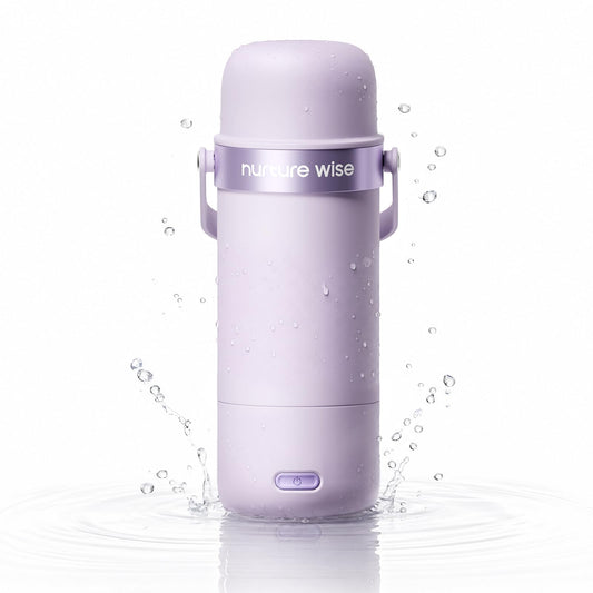 Calentador de Botellas Nurturewise Negro Portátil con Esterilizador y Funda Protectora de Batería
