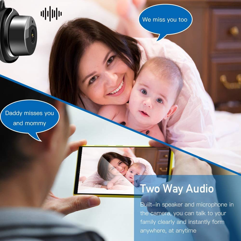 Cámara Con Visión Nocturna Cámara espía, Mini Camara Espia 2mp 1080p Wifi Inalámbric,con Visión Nocturna Detección de Movimiento Grabación en bucle para Interiores o Exteriores Admite Tarjeta Micro SD