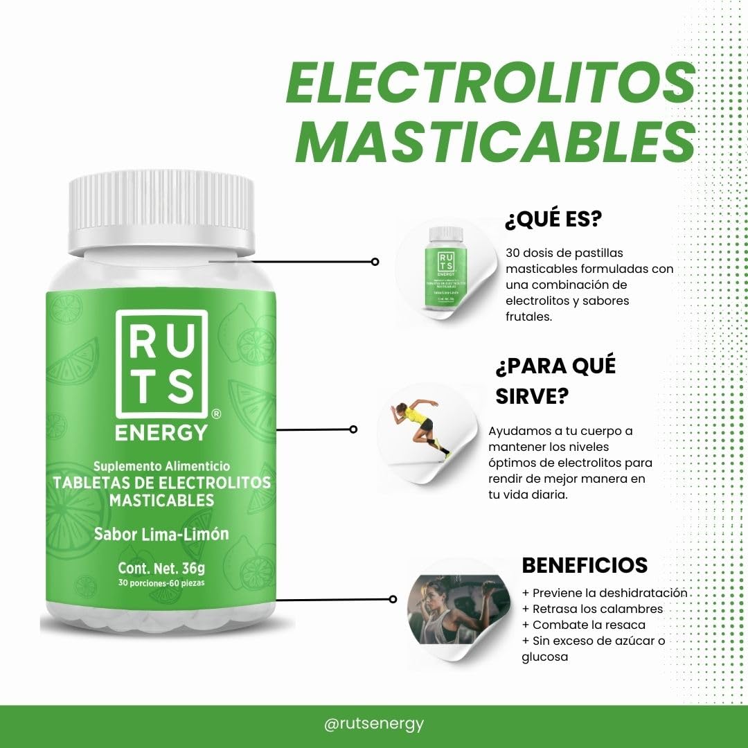 Electrolitos Masticables Ruts Energy Lima-Limón + Energy Gel Mix Ruts