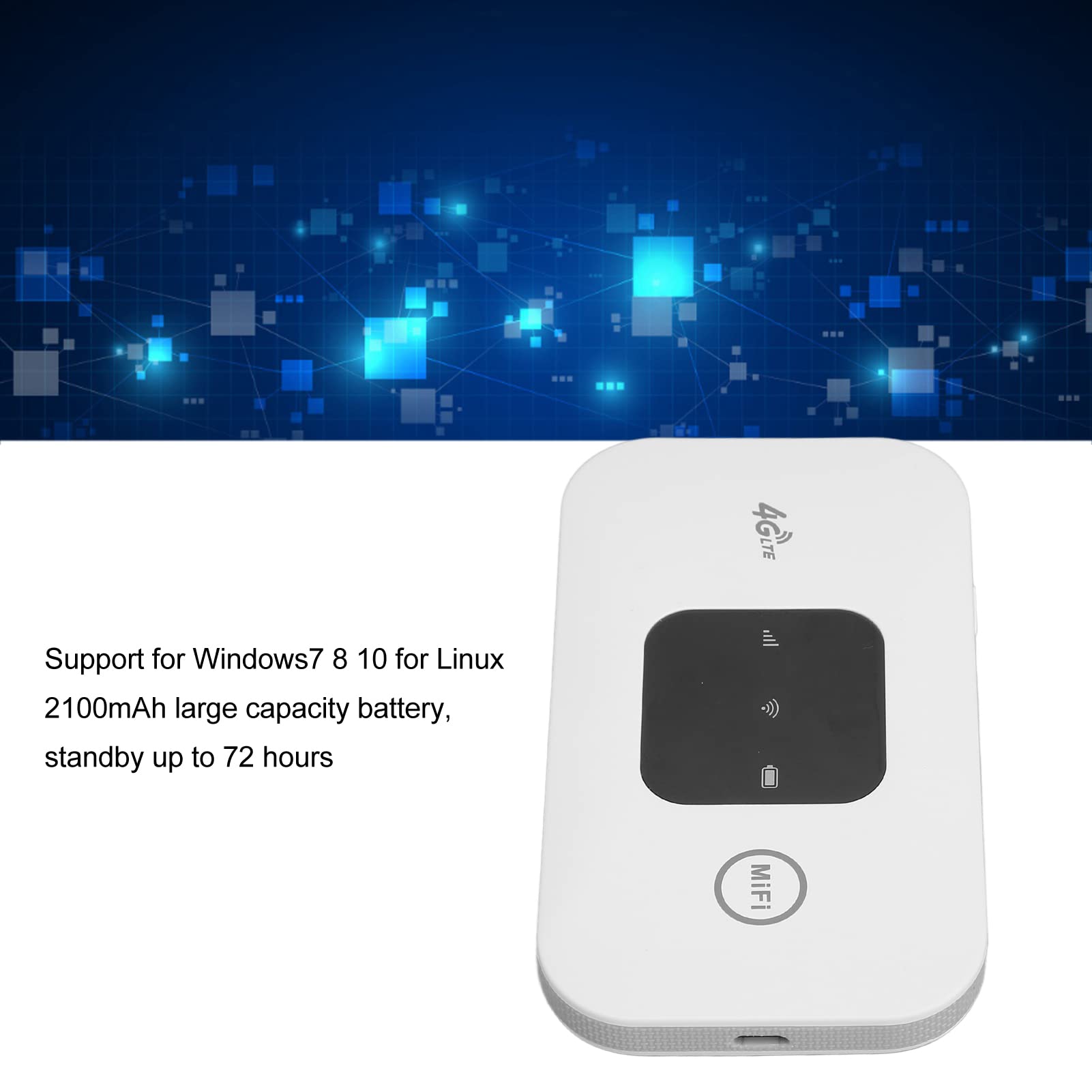 Zerone - WiFi Portátil de Alta Velocidad Portátil Pequeño 4G WiFi Móvil Hotspot Router para Teléfono Laptop Desktop Tablet White