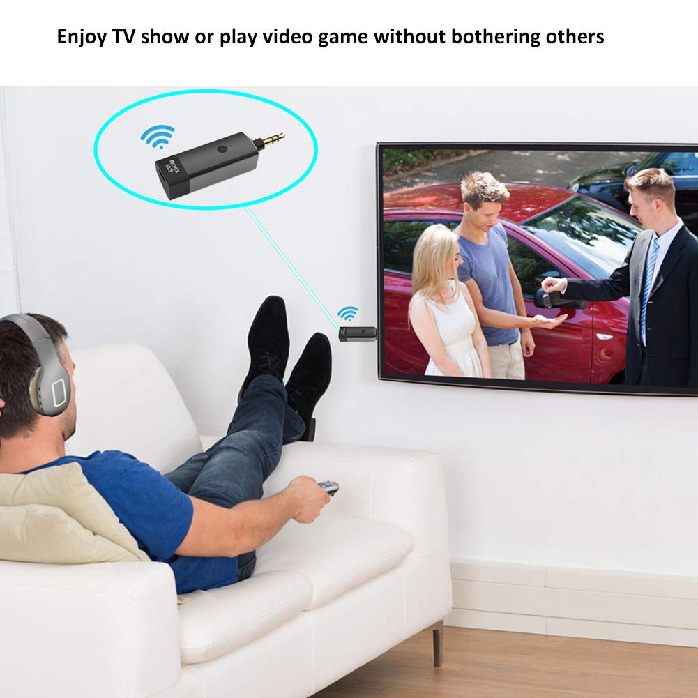 Transmisor Bluetooth Airfrex Negro compatible con Auriculares y Altavoces BT para Reproductores de Música