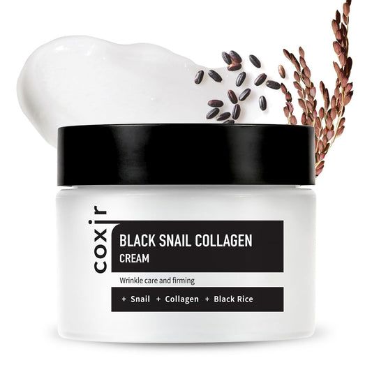 COXIR [Coxir] Crema de colágeno de caracol negro (50 ml) | Mucina de caracol, colágeno, frijoles negros, sin parabenos, sin crueldad, cuidado de la piel coreana