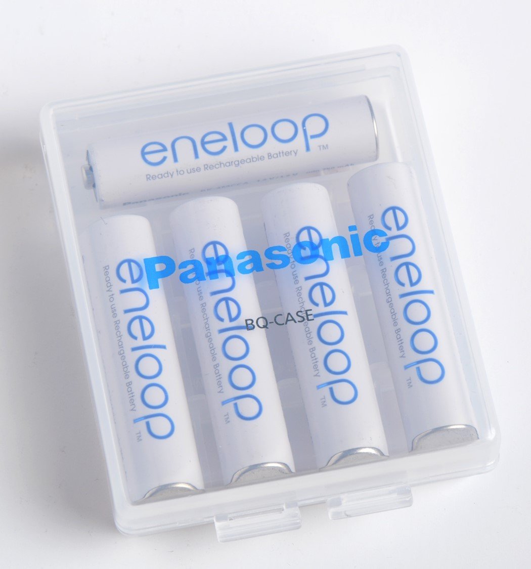 Cajas de Almacenamiento de Batería Panasonic Eneloop Blanco Capacidad 4AA o 5AAA, Paquete de 6