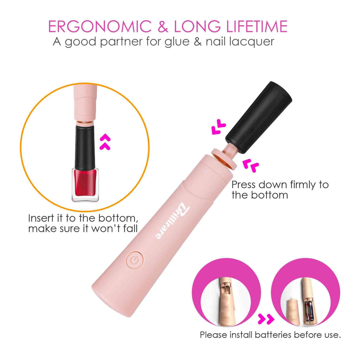 Mezclador de Esmalte de Uñas BRILLIRARE Eléctrico con Co para Suministros de Extensiones de Pestañas