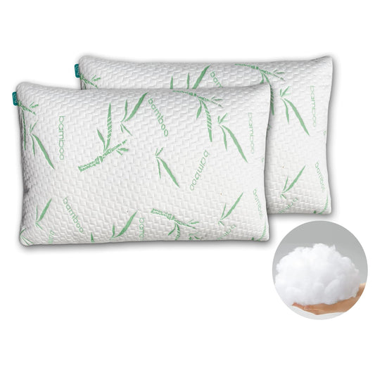 Colchones Dorm® 2 Almohadas de Bambu Transpirable de MicroGel | Cloud Pillow 2 Pack |Funda de Bambú | Firmeza: Media | Hipoalergénica, Certificaciones | 2 Piezas Tamaño Estándar (50cm x 70cm)