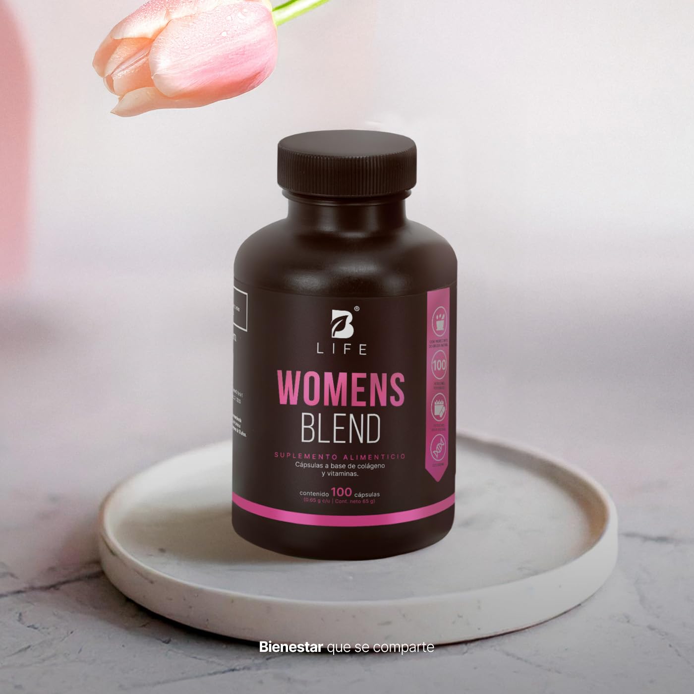 B Life Multivitamínico para Mujer | 100 cápsulas | 650 mg por porción | Colágeno Hidrolizado, Biotina | Ingredientes naturales| Womens Blend.