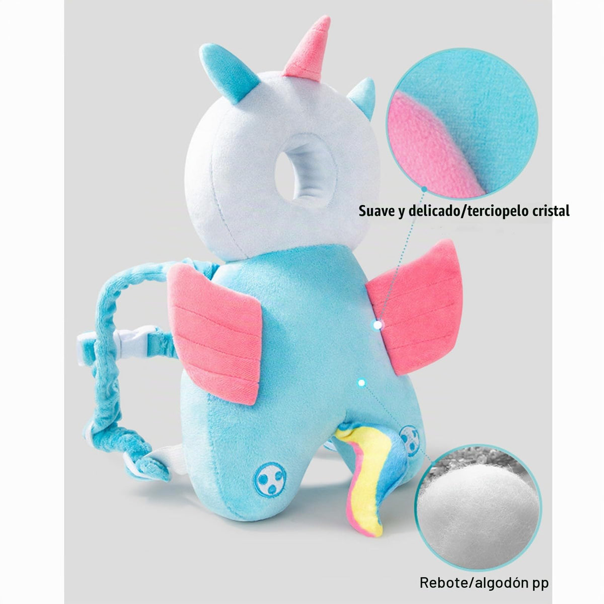 Protector de cabeza de bebé para niño pequeño, ajustable, protector de cabeza de bebé, almohadilla de seguridad (ángel)