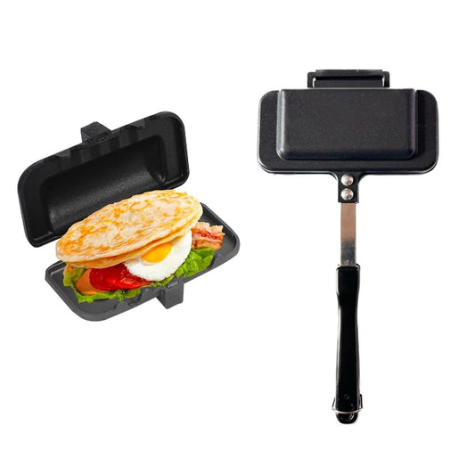 Generic Sandwichera 4w1h, Sandwichera 4w1h Hot Dog, Sandwichera para desayuno, Sartén de doble cara, Sartén antiadherente para sándwich, Máquina para hacer panqueques Herramientas de cocina (Negro)