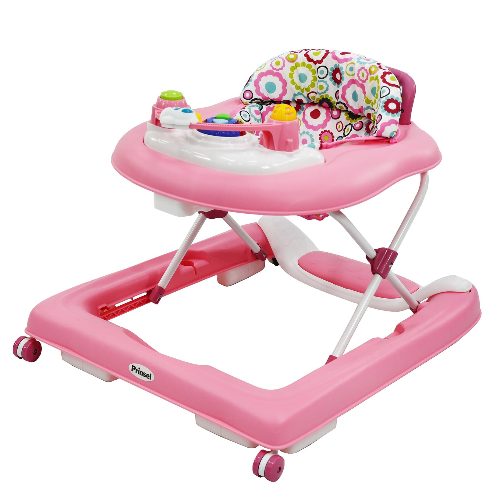 Andadera PRINSEL Rosa 3 en 1 con Asiento Acolchonado y Tablero Interactivo para Bebé