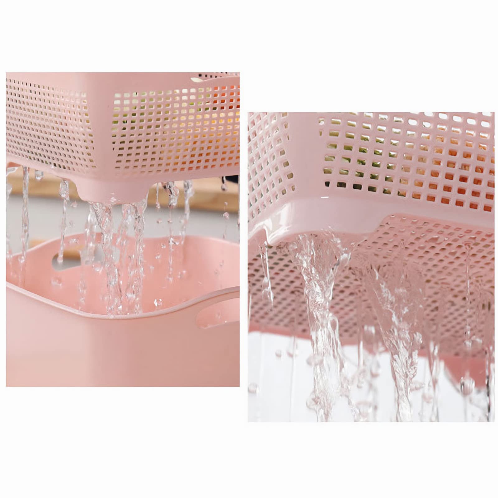 Cesta de lavado - Colador de cocina multifunción de plástico, colador de cocina grande, cesta de colador de 11.6 pulgadas