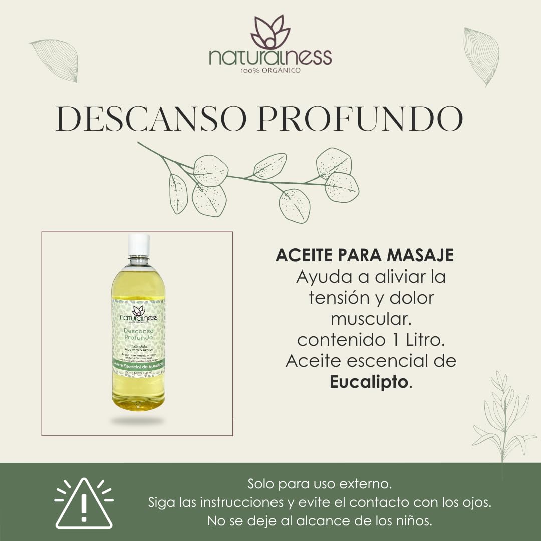 Aceite Para Masaje Naturalness Descanso Profundo con Extractos Medicinales 100% Naturales