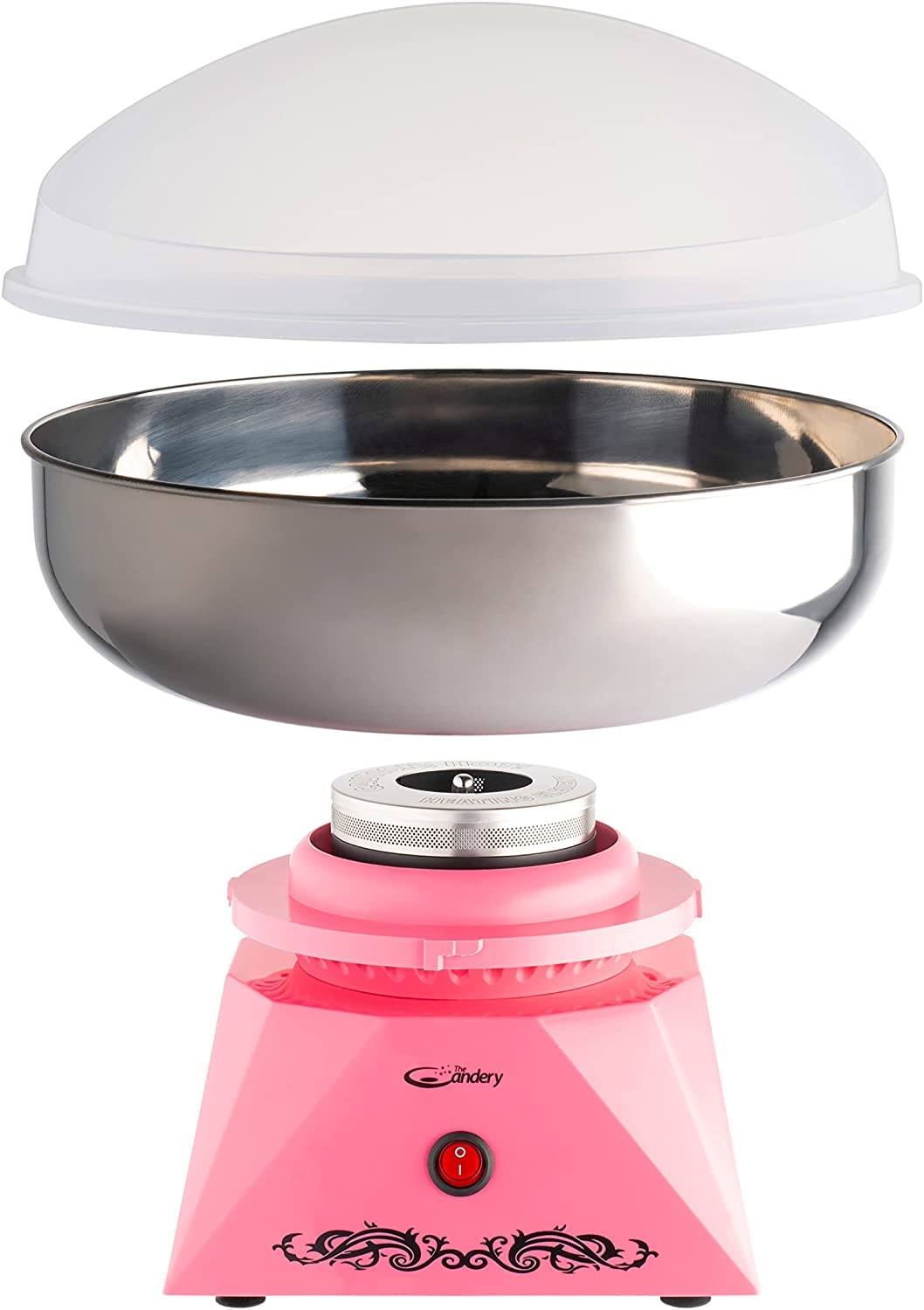 Máquina de algodón para dulces con tazón de acero inoxidable 2.0 – Máquina de algodón para dulces de 10 conos y cuchara de azúcar, máquina de algodón para el hogar para niños, fiesta de cumpleaños,