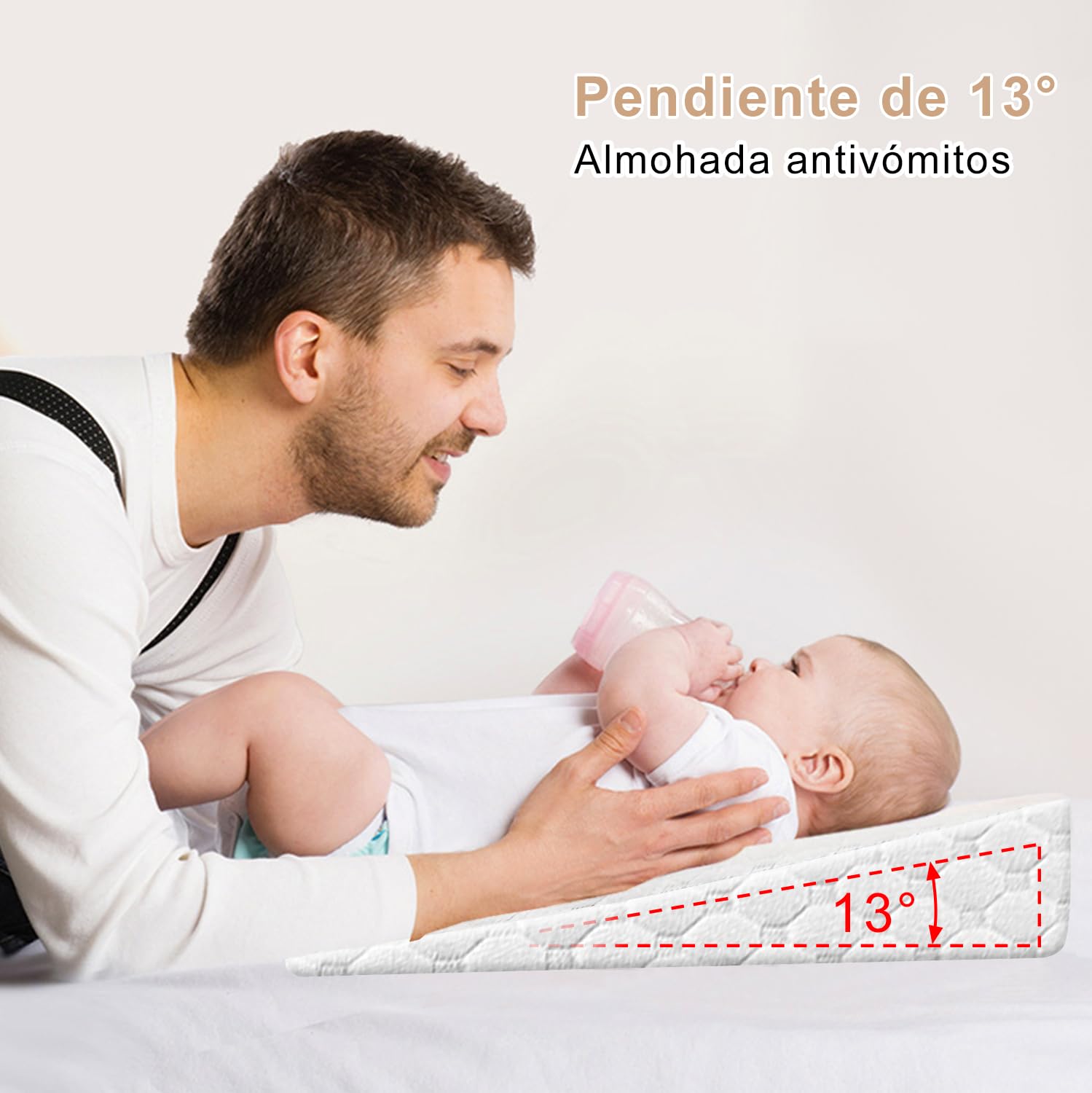 Cuña, Almohada de Espuma,Almohada Antireflujo Adulto,El Cojín del Respaldo es Suave y Cómodo, Adecuado para Su Uso en Sillas Soporte de Espalda y Reflujo Ácido, Rodilla,Ronquidos