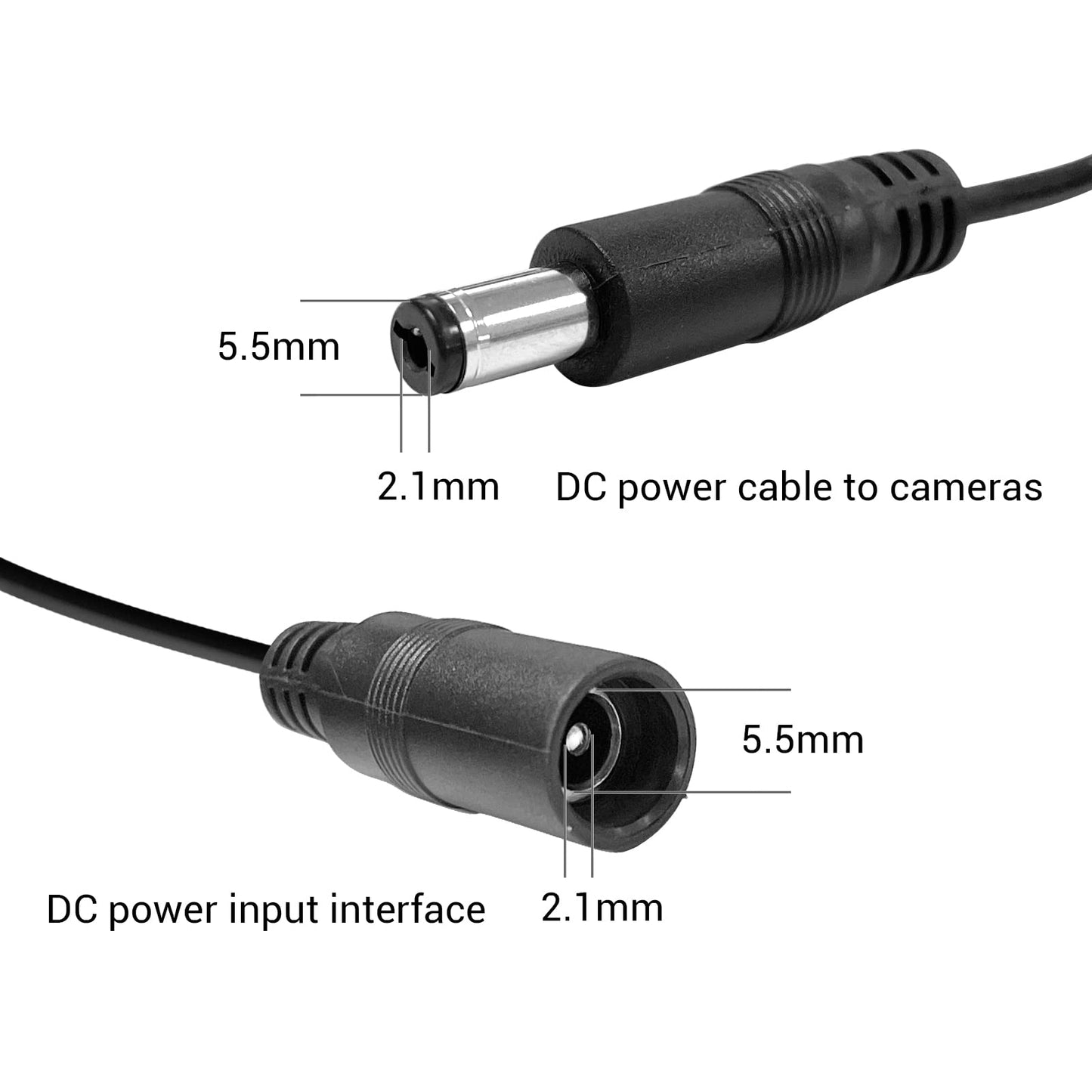 TIGERSECU Adaptador de Corriente para cámara de Seguridad con Divisor de Corriente de 9 vías, Fuente de alimentación de 12 V 5 A 100 V-240 V 2,1 x 5,5 mm