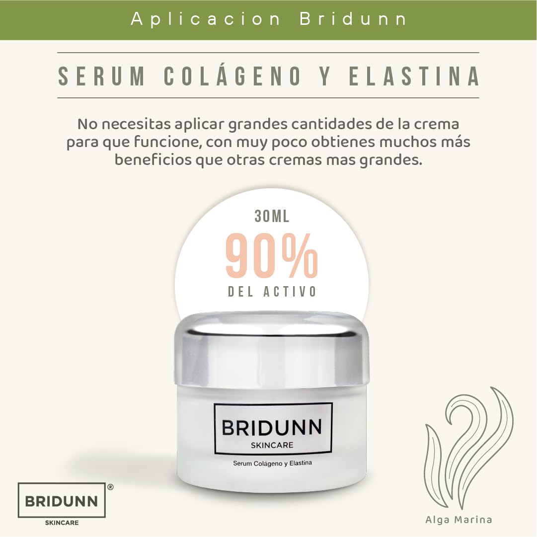 Crema Facial Intensiva Reafirmante para Piel Madura – Reparadora Reducción de Arrugas con Colágeno Marino y Elastina para una Piel Más Joven y Firme. Ingredientes Naturales de Origen Vegetal Bridunn