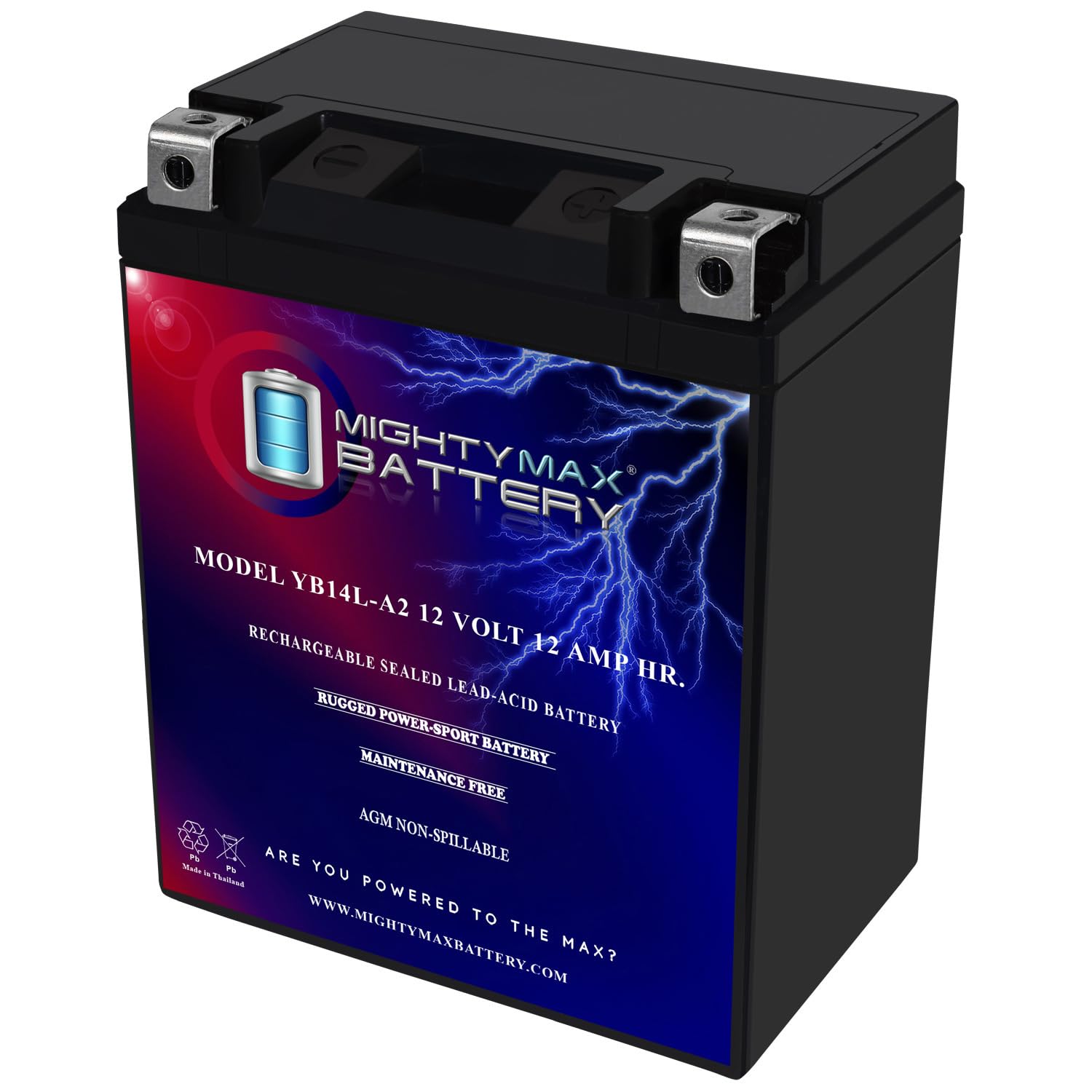 Batería SLA Mighty Max Battery YB14L-A2 12V 12Ah sin Mantenimiento