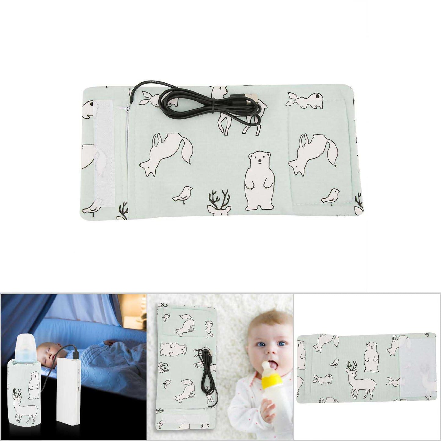 Funda para Biberón que Mantiene el Calor, Bolsas para Biberones Portátiles, USB para Mantener el Calor de la Leche, Calentador Multifunción para Taza de café, té, Bebida, Bolsa de (Tipo 1)