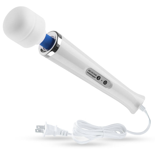 AEVEONE masajeador eléctrico de mano potente con cable, fuerte masaje personal para recuperación deportiva, dolor muscular, dolor corporal (blanco-US)