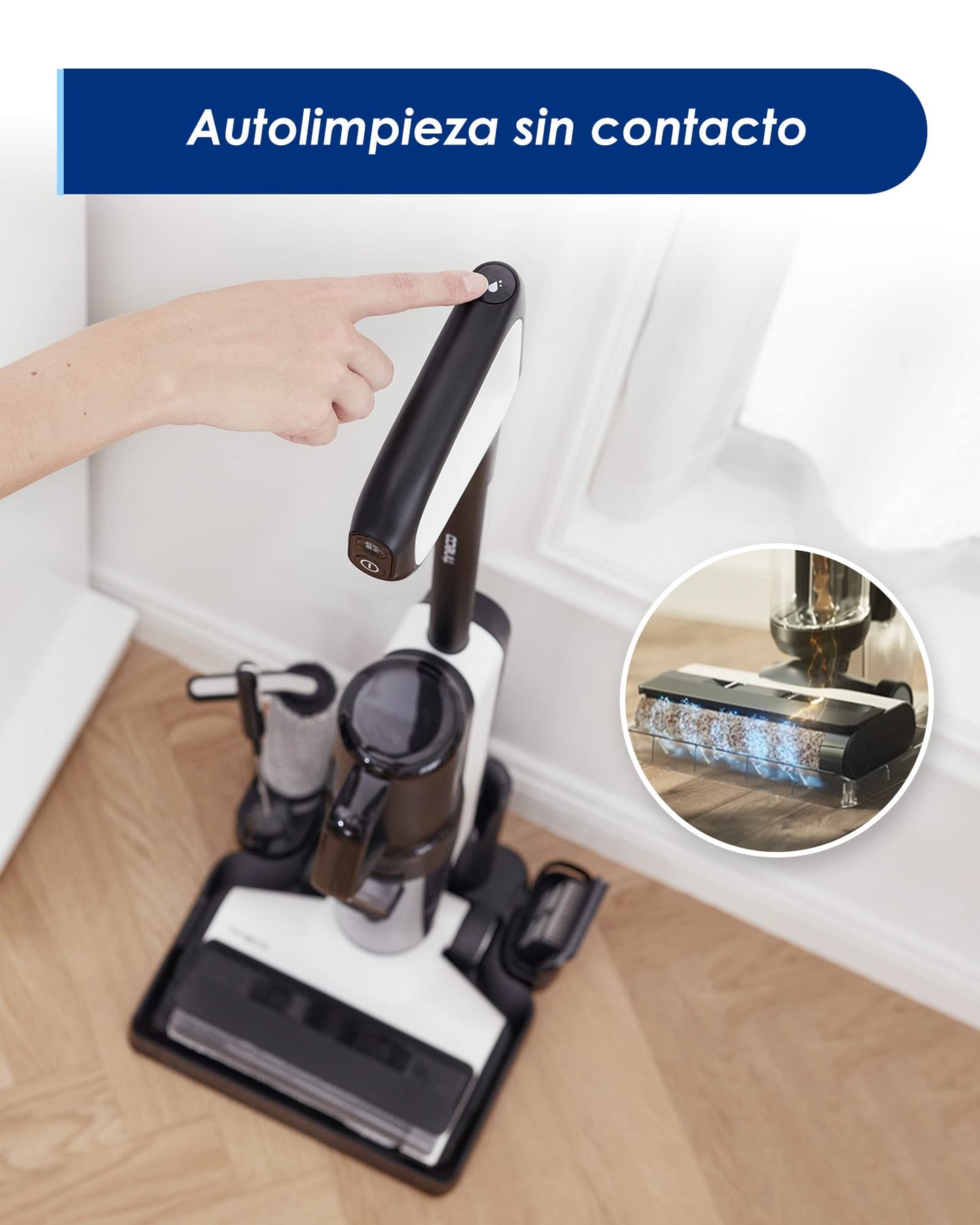 Aspiradora Escoba Inteligente Tineco Floor One S5 Blanca Sensor Inteligente inalámbrica para Suelos Seco y Húmedo Pantalla Digital