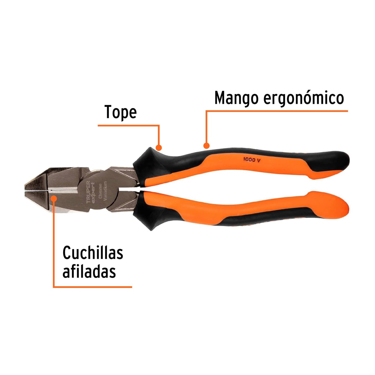 Pinzas De Electricista Truper Expert T200-9X Grip Comfort 9 Pulgadas