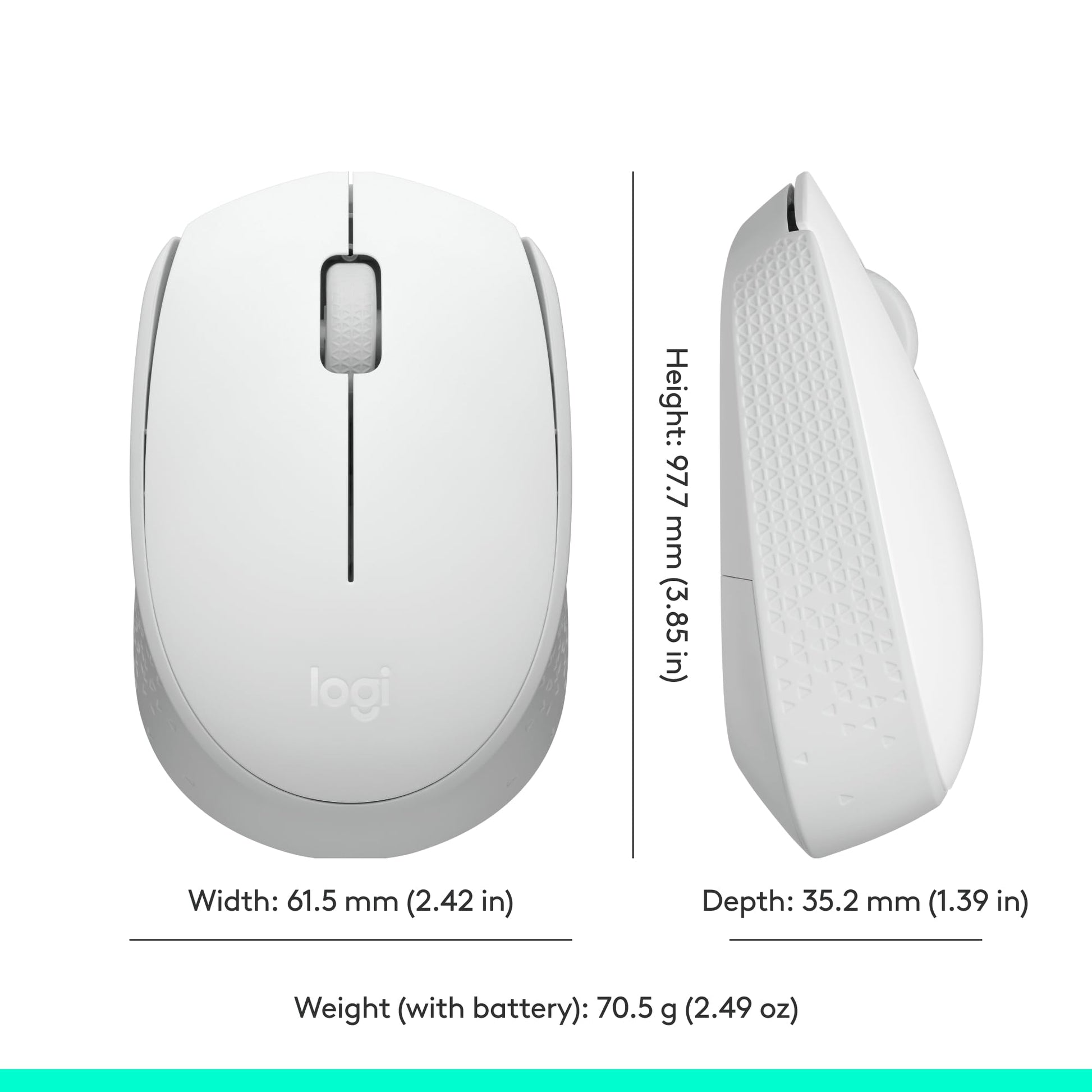 Logitech M170 Mouse Inalámbrico, con tecnología 2,4 GHz, batería de hasta 12 Meses con Modo Ahorro, Receptor USB, Cursor y Desplazamiento Preciso, Compatible con Windows, Mac y Chrome - Blanco