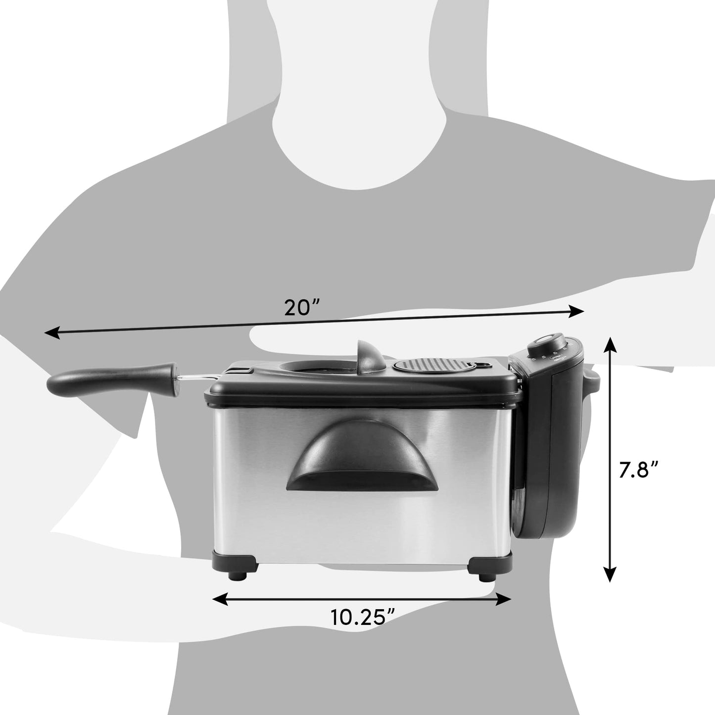 Elite Gourmet EDF2100 - Freidora eléctrica de inmersión extraíble, temperatura ajustable, tapa con ventana de visualización y filtro sin olor, 2 cuartos de galón/8.2 tazas