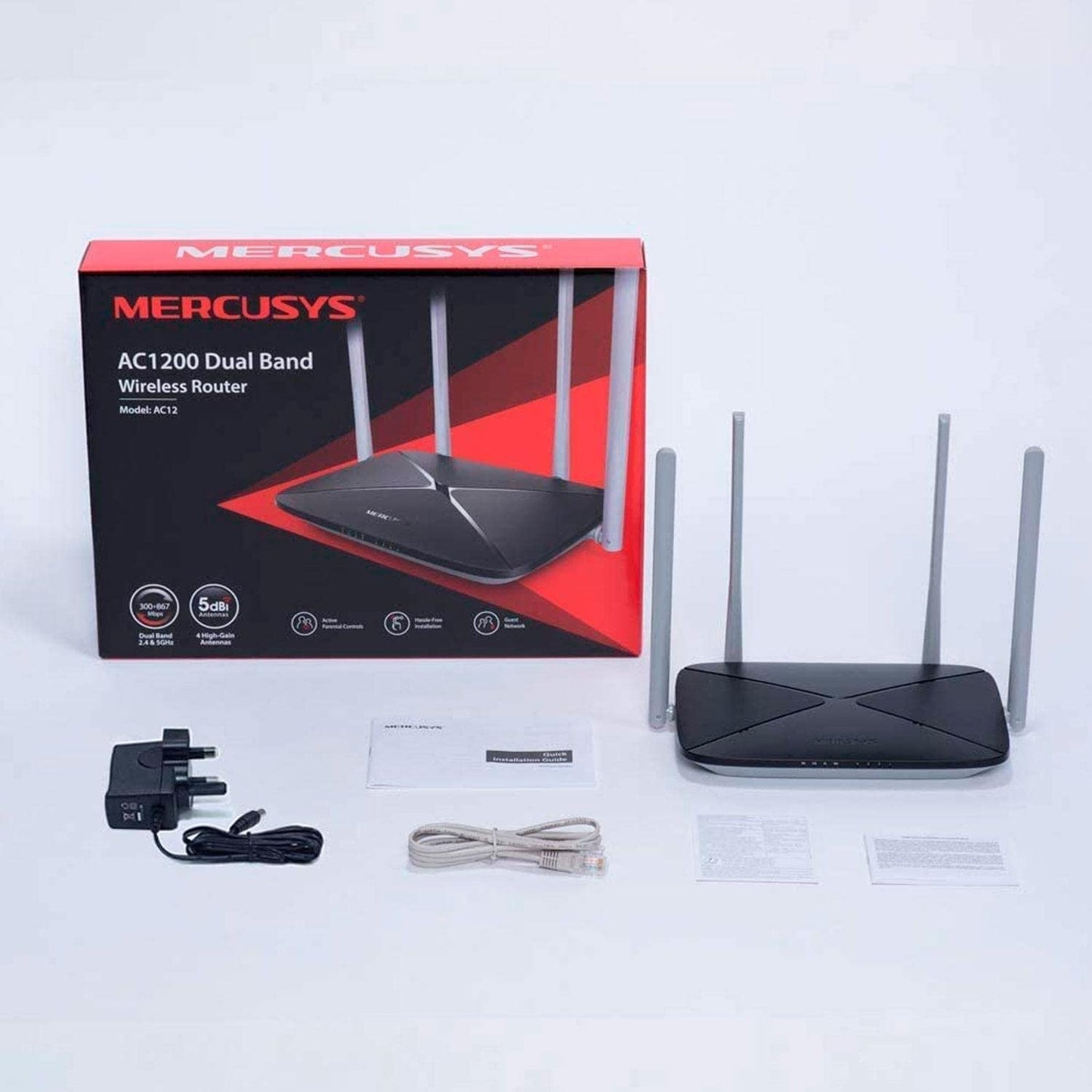 Router Inalámbrico Mercusys Negro Banda Dual 1200Mbps 4 Antenas Fijas
