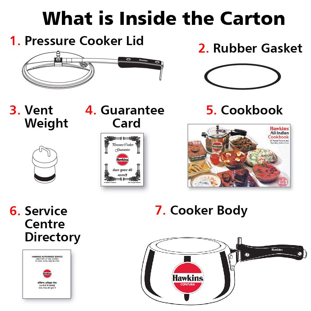 Hawkins HC30 Contura 3-Liter Pressure Cooker, Small, Silver