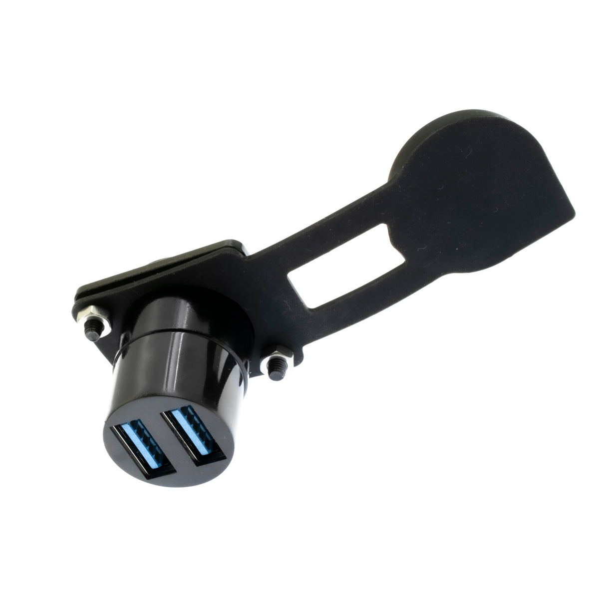 Adaptador de Montaje USB 3.0 YiKaiEn Negro Dual Hembra a Hembra con Cubierta Impermeable para Transferencia de Datos de 5 Gbps