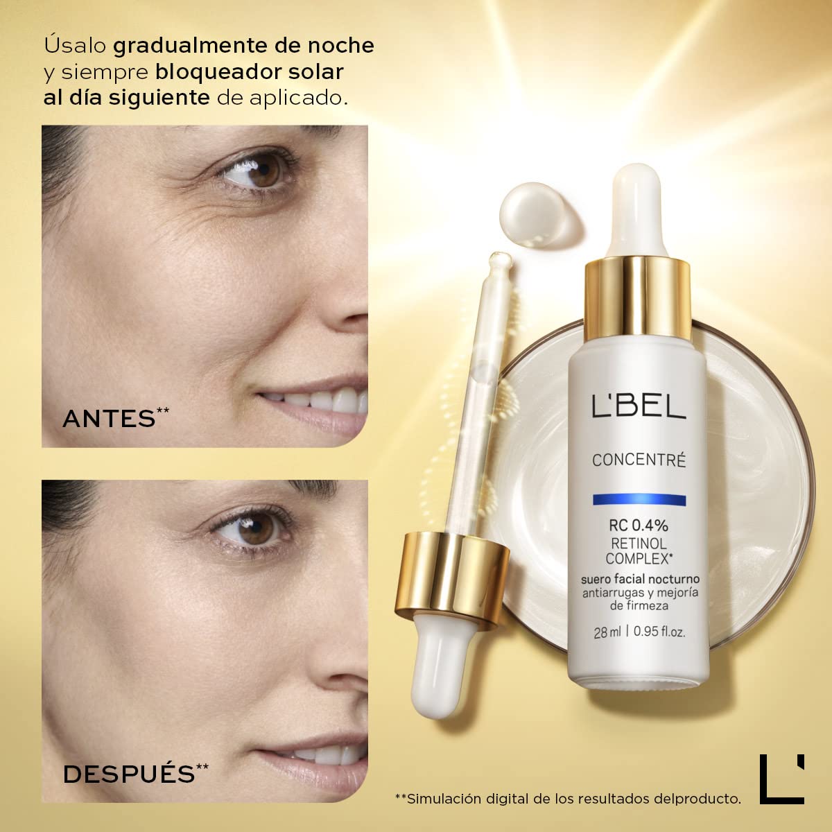 L'BEL - Set de Sérums Faciales Concentré Ácido Hialurónico y Retinol